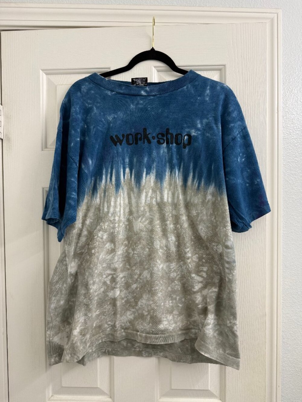 Harley Davidson Workshop Tie Dye T-Shirt XL Blue Gray 100% Cotton